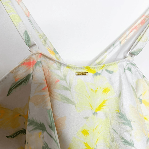 PINK Victoria's Secret Plunge V Neck Ruffle Cheeky One Piece White Womens Small - Picture 9 of 11